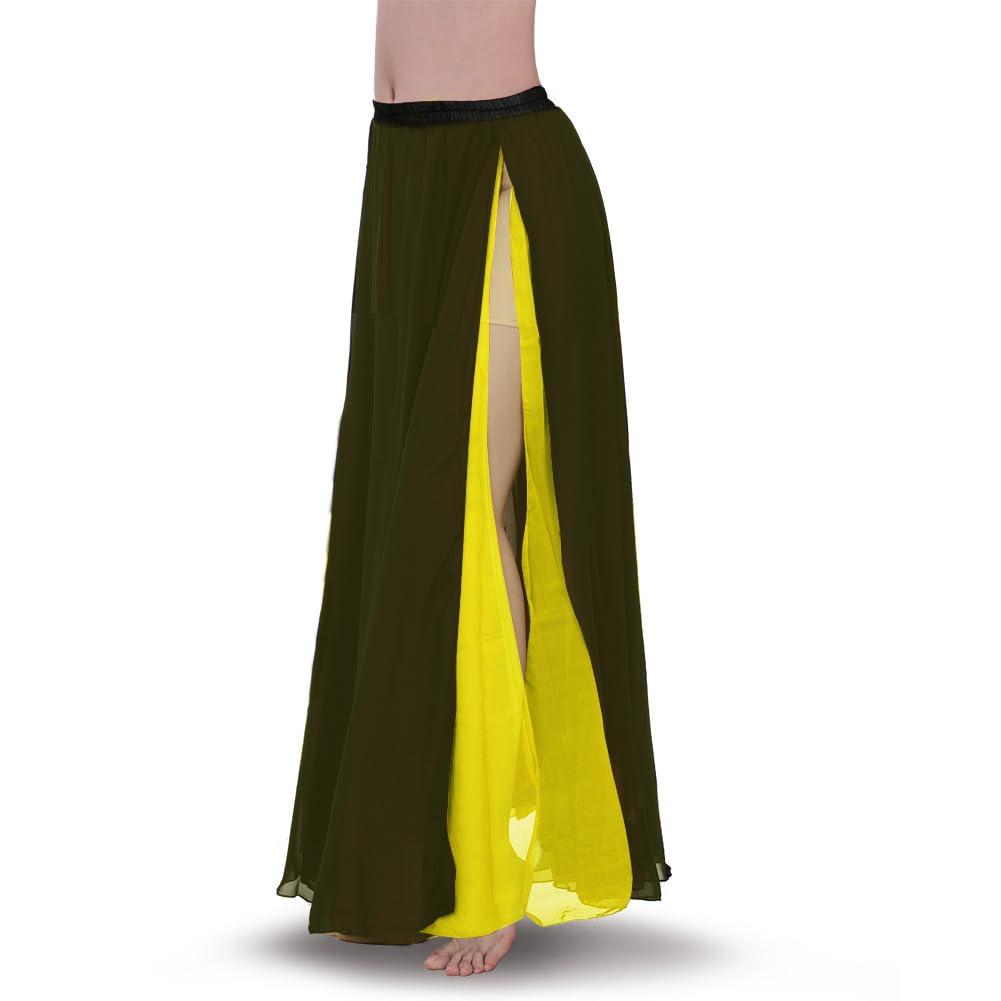 Jupe en mousseline de soie bicolore confortable pour danseuse