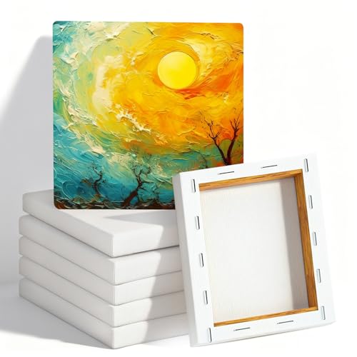 7 Stück Leinwand zum Bemalen Keilrahmen Leinwände zum Bemalen für Bastler Künstler Acrylfarben Geeignet Acryl und Ölgemälde