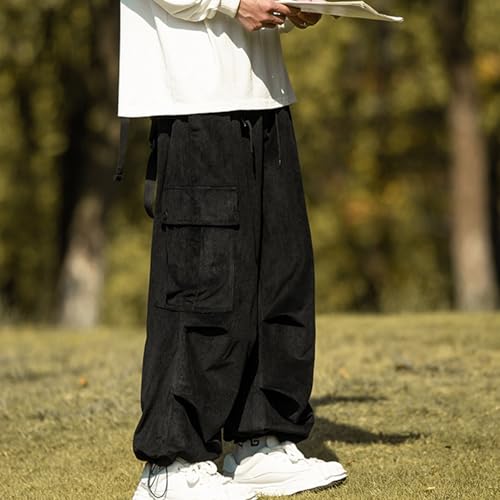 Mens Baggy Cargo Pants Loose Fit Wide Leg Parachute Pants Fashion Lightweight Y2K Pants Streetwear with Pockets4