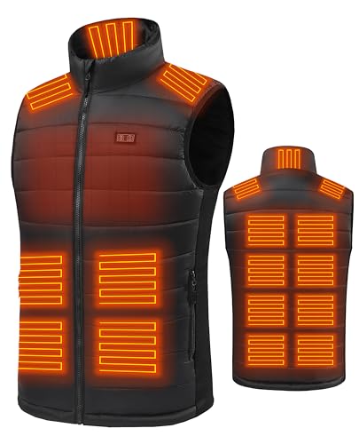 VENTROLLO Men's Heated Vest with Battery Pack Included, Light Weight 15 Heating Zones Electric Heating Vest, for Winter Outdoor Hiking,Sport, 2XL