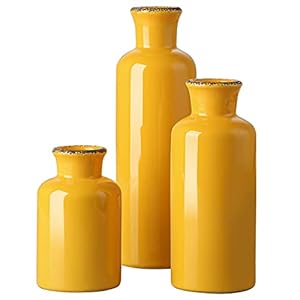 Ceramic Vase Set,Set of 3 Small Vases,- Modern Decorative vase,Suitable for Shelf Decor,Fireplaces Decor,Bookshelf, Living Room Table Décor,Fireplace & Entrance Decor。…