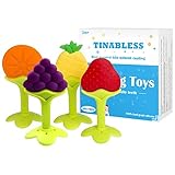 Baby Teething Toys - Tinabless Teethers for Babies BPA Free Freezer Safe, Set of 4 Silicone Infant and Toddler Teethers
