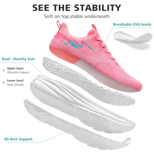 Image of Padgene Womens Sneakers Lightweight Tennis Walking Shoes Sports Running Shoes for Woman Mesh Breathable Gym Fashion Sneakers Athletic Comfortable Casual