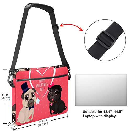 Sacoche à bandoulière pour ordinateur portable 13-14.5 pouces à motif tulipes