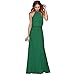 MORCHAN Robe de soirée sans Manches Longue en Mousseline de Soie pour Femmes(X-Large,Vert)