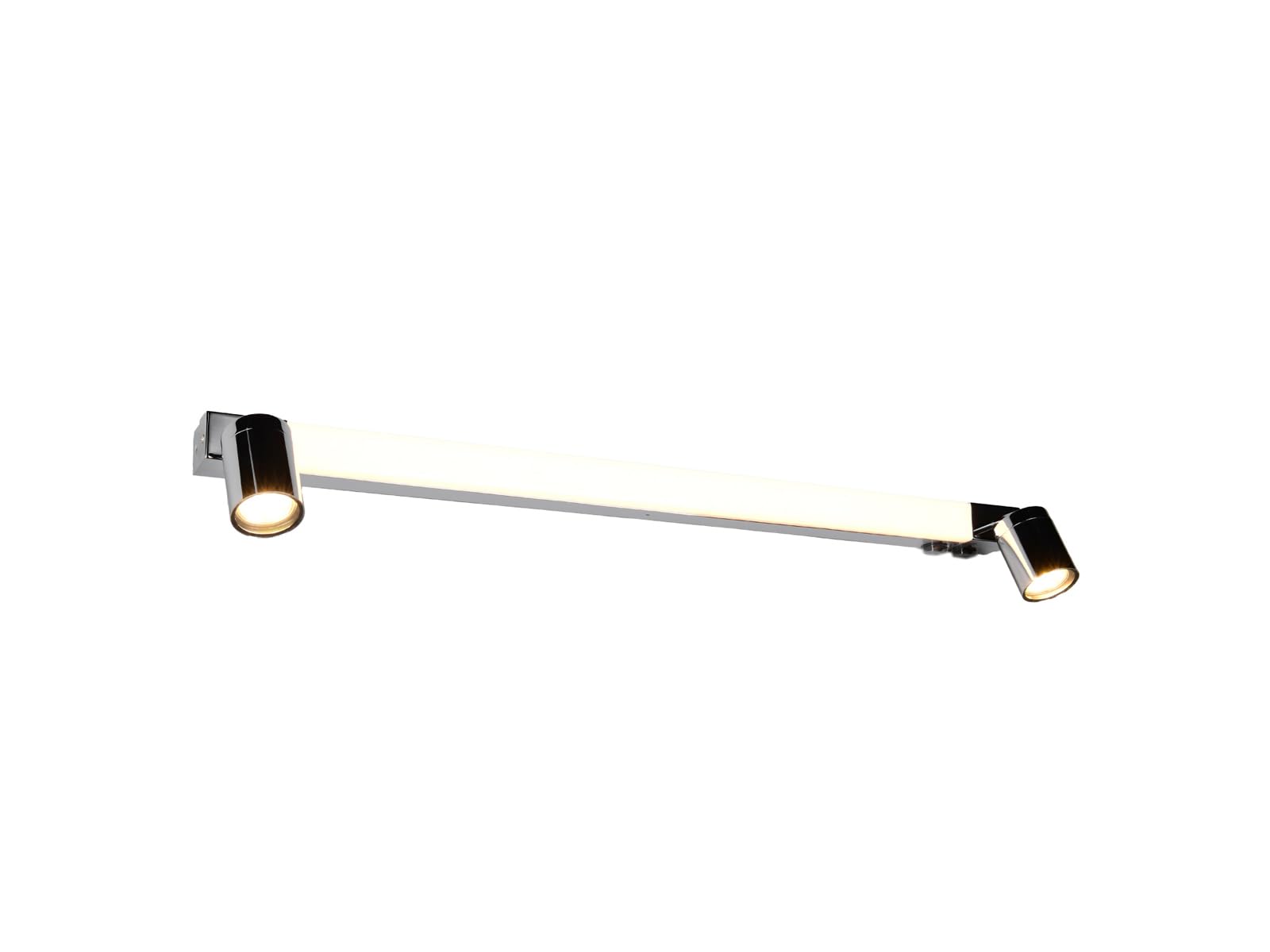 meineWunschleuchte Lámpara de espejo de baño con 2 focos e interruptor, plata cromada, 90 cm de ancho