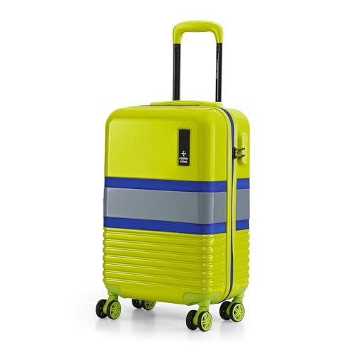 Image of Nasher Miles Mexico Hard-Sided Polycarbonate Cabin Luggage Neon Green and Grey 20 inch |55cm Trolley Bag