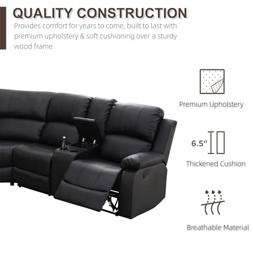 Manual Recliner Sectional Sofa Set