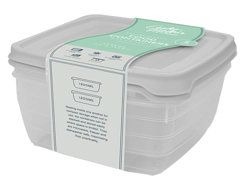 HYLT Fresh Food Storage Container Set, 2 Pieces Plastic Storage Space-Saving Tubs for Organising Lunch, Pasta, Rice Lunch Snack Box (Cream)