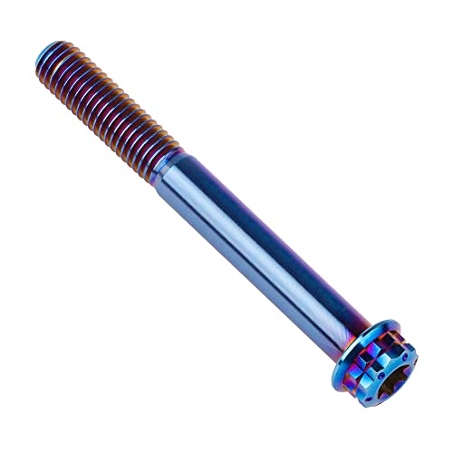 Image of Titanium Flange 12 Point Head M8 x15 20 25 30 35 40 45 50 55 60 65mm Screw Bolt Pack of 4 (M8x65mm, Burning Blue)