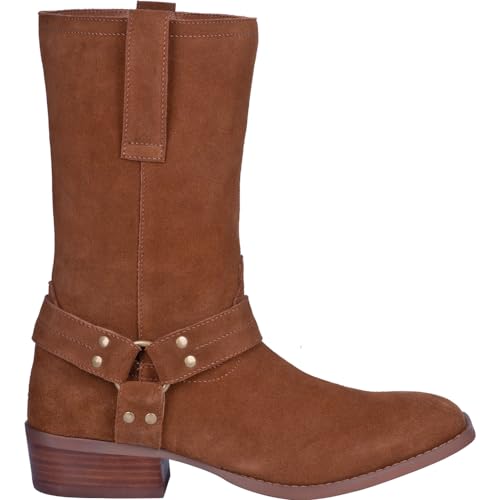 Dingo Mens Buster Pull On Casual Boots Mid Calf - Brown