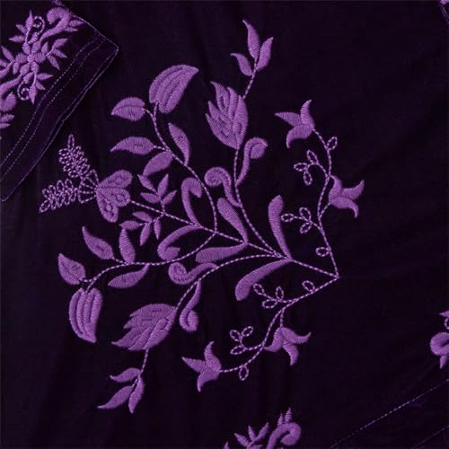Image of Women's Embroidered Velvet Open Front Cardigan Jacket - Purple 2X
