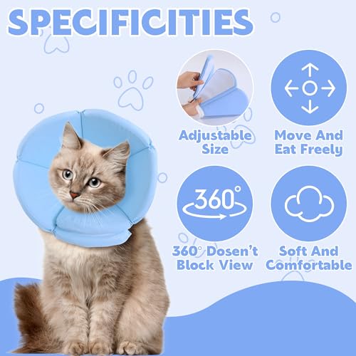 Image of HOMBYS Soft Dog Cone Collar for Dogs After Surgery, Adjustable Dog Cat Recovery Cone Collar for Large Medium Small Dogs and Cats to Stop Liking, Breathable Elizabethan Collar, (L)