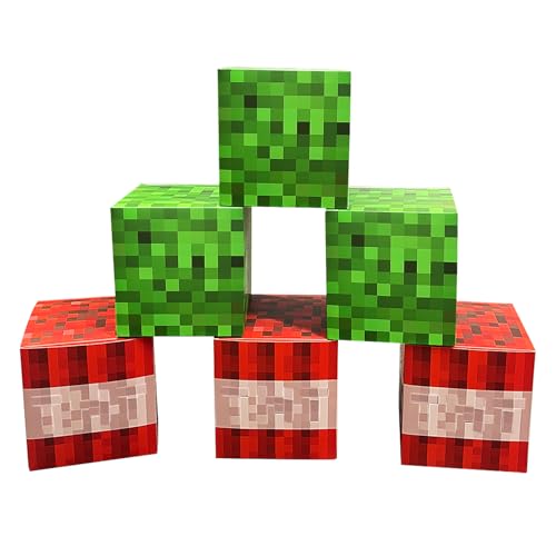 Image of Bexlora 6 Pcs Gaming Party Boxes Birthday Party Decorations, 7.5 Inch Video Game Centerpieces Boxes for Boys Gaming Birthday Party Decor Supplies