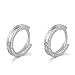 925 Sterling Silver Polish Finishing Diamond-Cut Huggie Hoop Earrings (0.6"), Women Fashion Jewelry
