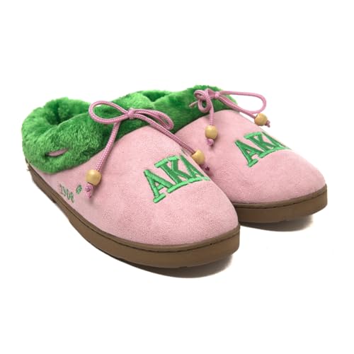 Alpha Kappa A Sorority Gifts for Women Paraphernalia Sorority Pink and Green 2X Cozy Slipper Greek