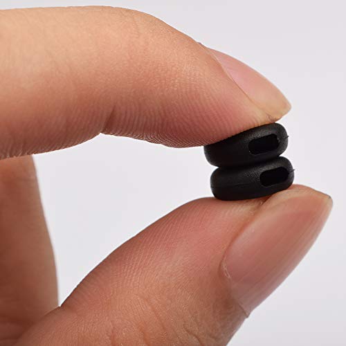 Ctzd Cord Lock White Black Soft Plastic Silicone For Drawstrings Elastic Cord Ear Loop Adjuster Non Slip Stopper (100Pcs, Black) #TOP3