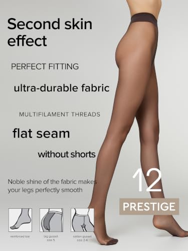 Image of Conte Classic Sheer to Waist Silky Pantyhose Prestige 12 Den