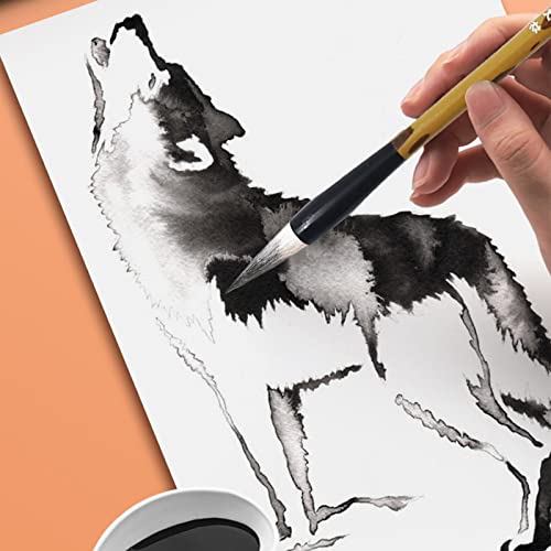 Huakaile Conjunto de pincéis de caligrafia chinesa com 3 tamanhos, pincéis de escrita chinesa, pincé