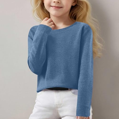 Girls Lightweight Sweaters Tops Cute V Neck Soft Knit Pullovers Teens Loose Fall Winter Long Sleeve Tops2