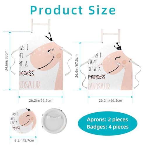 Tablier de cuisine lot de 2 avec 4 broches ajustables pour le ménage - 2