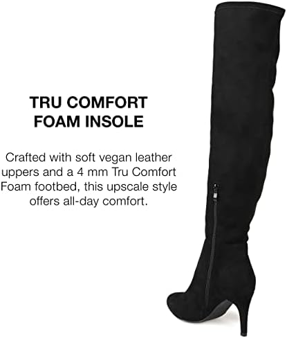 Journee Collection Womens Abie Tru Comfort Foam Wide Calf Stiletto Over The Knee Boots Black 8 Wide WOMENS US | Image 3