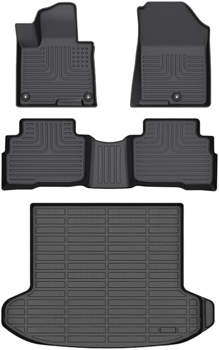wayhigh-all weather floor mats and cargo liner set fit for kia sportage hybrid 2025 2024 2023(not fit plug-in hybrid) tpe car mats waterproof rubber floor liners for kia sportage hybrid accessories 7)for kia sportage hybrid 2023-2025 | floor mats & cargo 
