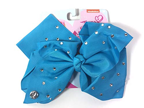 Jojo Siwa Large Cheer Hair Bow (Turquoise W/Clear Rhinestone) #TOP21