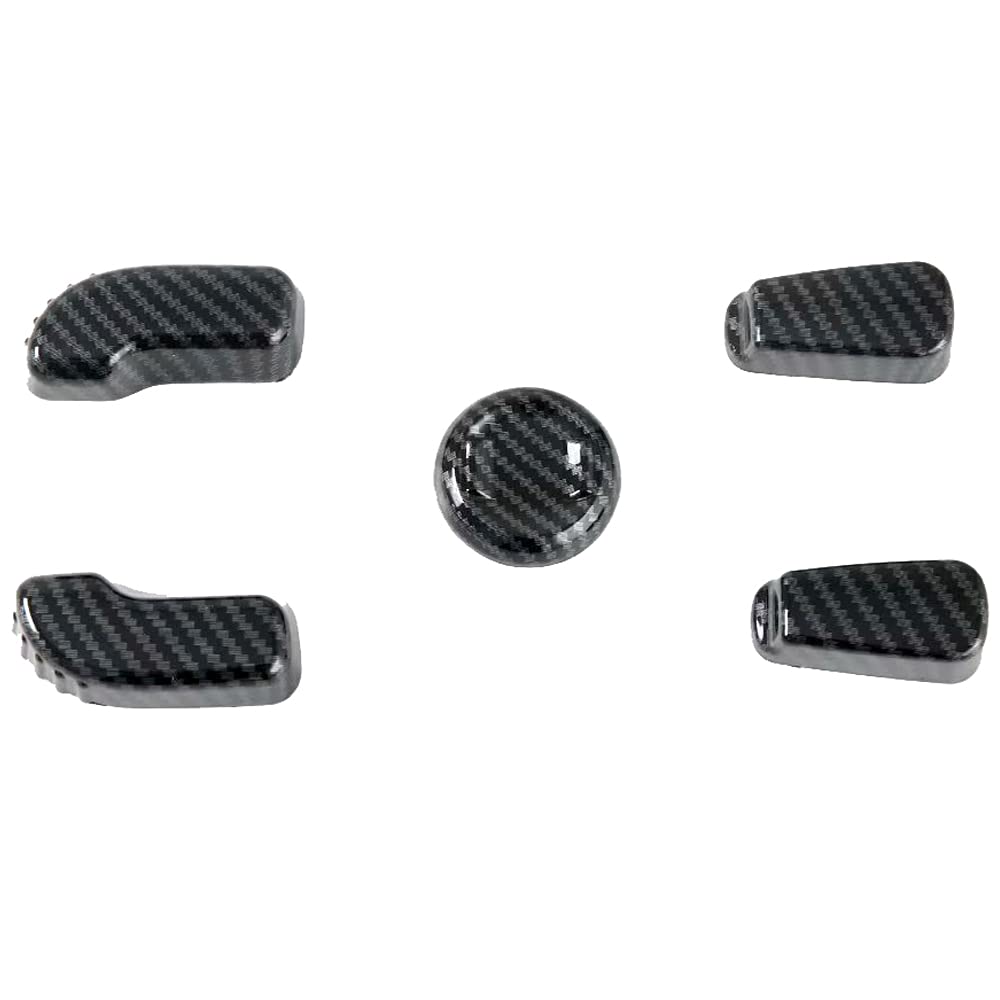 HIGH FLYING for Subaru Outback, Legacy 2020 2021 2022 2023 2024 Car Accessories Seat Adjustment Button Cover Trim ABS Carbon Fiber Grain 5pcs