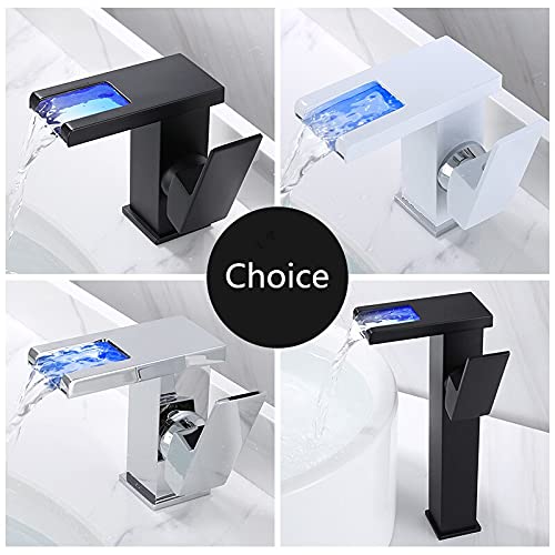 Mitigeur de salle de bain cascade LED pour vasque moderne - 3