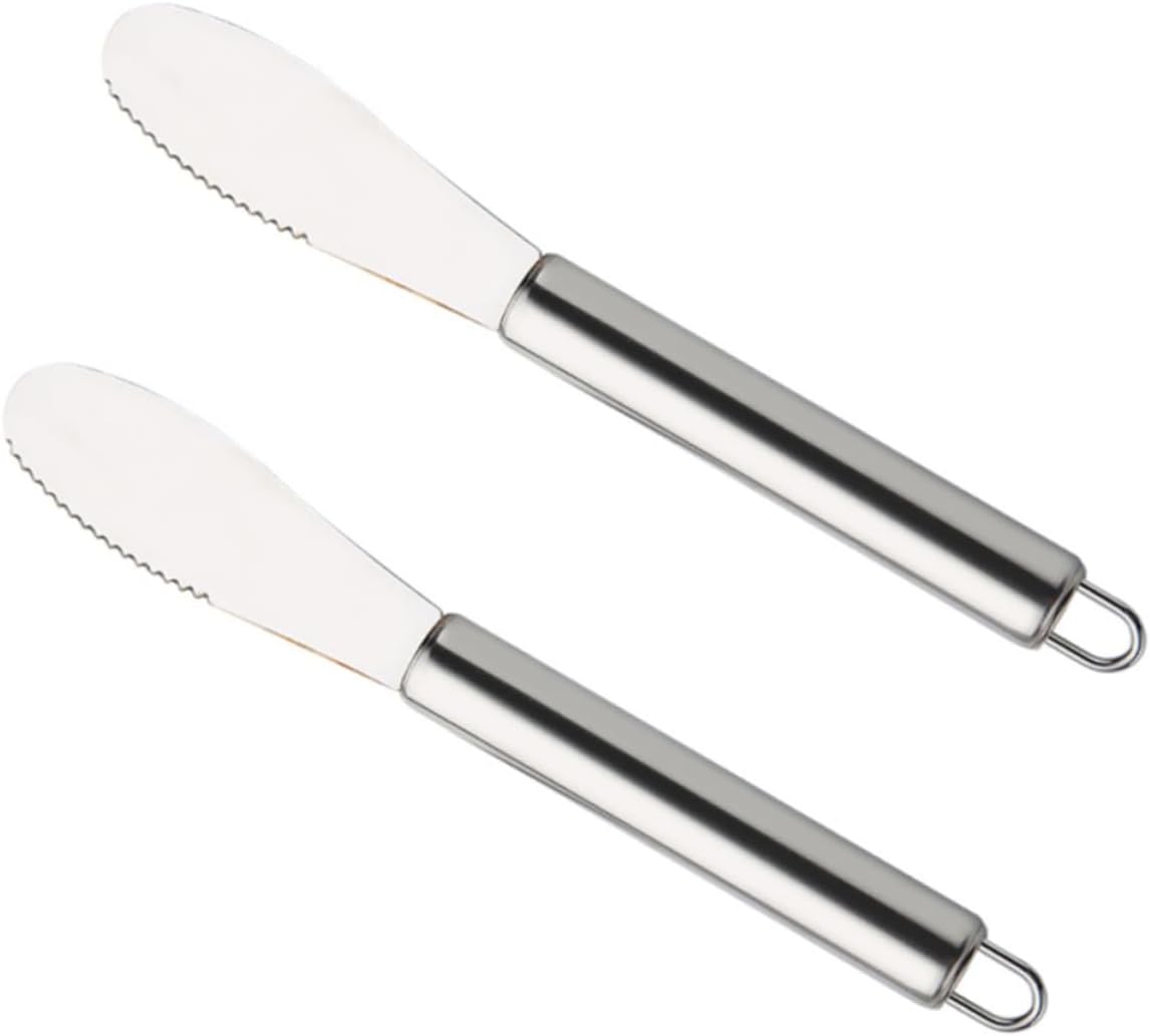 2Pcs Stainless Steel Butter Spreader, Cake Icing Spatula for Cream