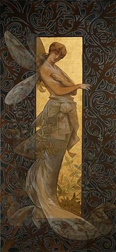Affiche art nymphe ailée Alexandre De Riquer pour illuminer le salon moderne