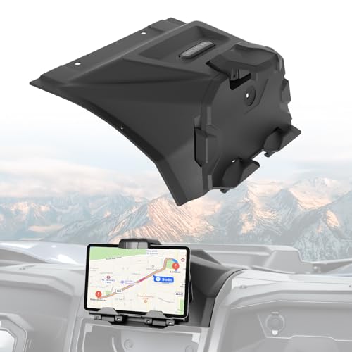 XATVXUTV Electric Device Tablet Holder for Kawasaki Teryx KRX 1000, Adjustable UTV Phone GPS Storage Box Mount for Teryx KRX 1000 2020-2025 Accessories, Anti-Vibration, Suitable for 5.1 to 10 Inches