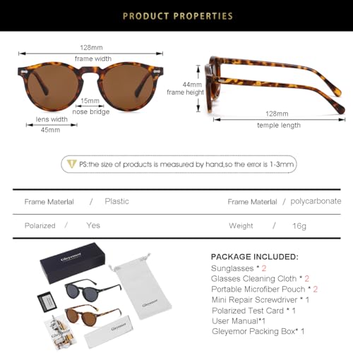 Image of Gleyemor Kids Polarized Cute Round Sunglasses for Kids Girls Boys Age 3-8