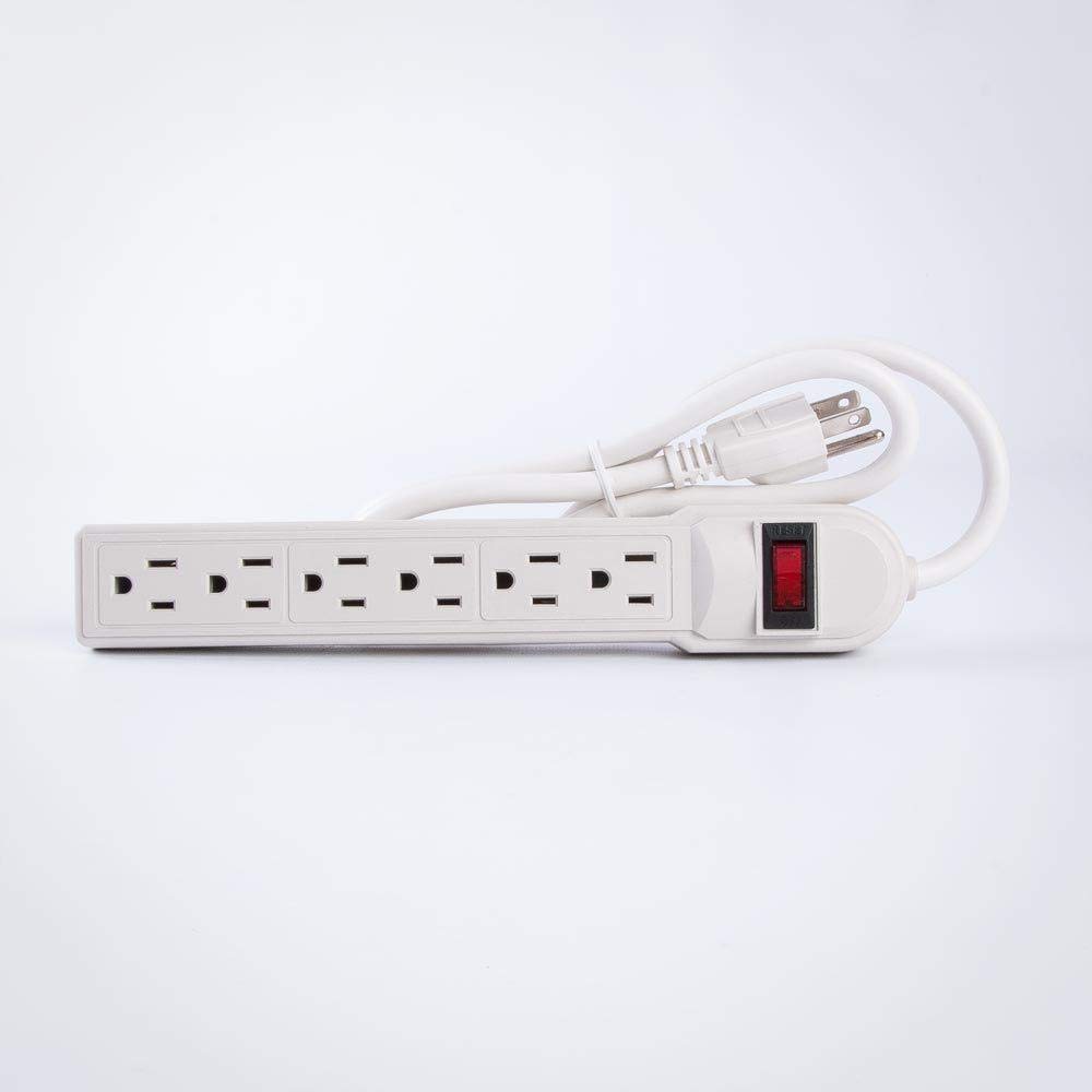 FireFold 3ft Surge Protector with 6 Outlets