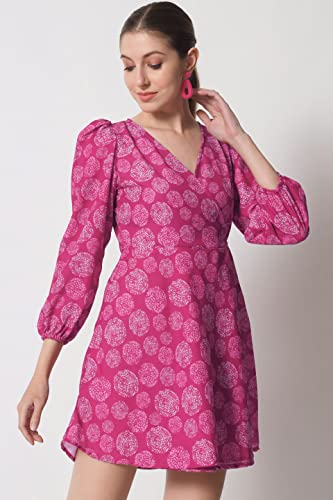 Image of SHOPPING QUEEN Women's Crepe Fit & Flare Dress