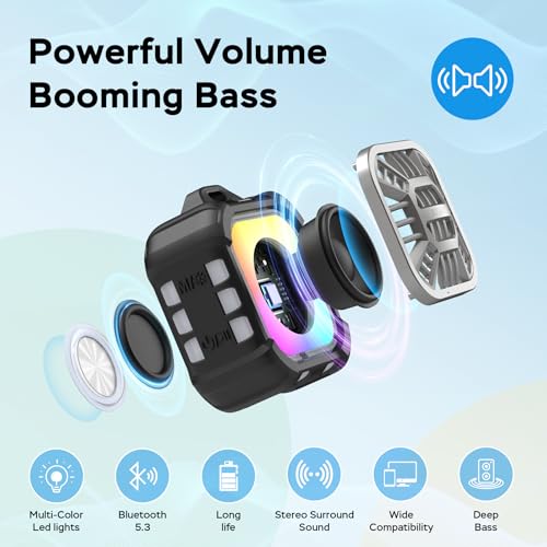 image for INSMY IP67 Waterproof Bluetooth Speaker, Shower Speaker Portable Small