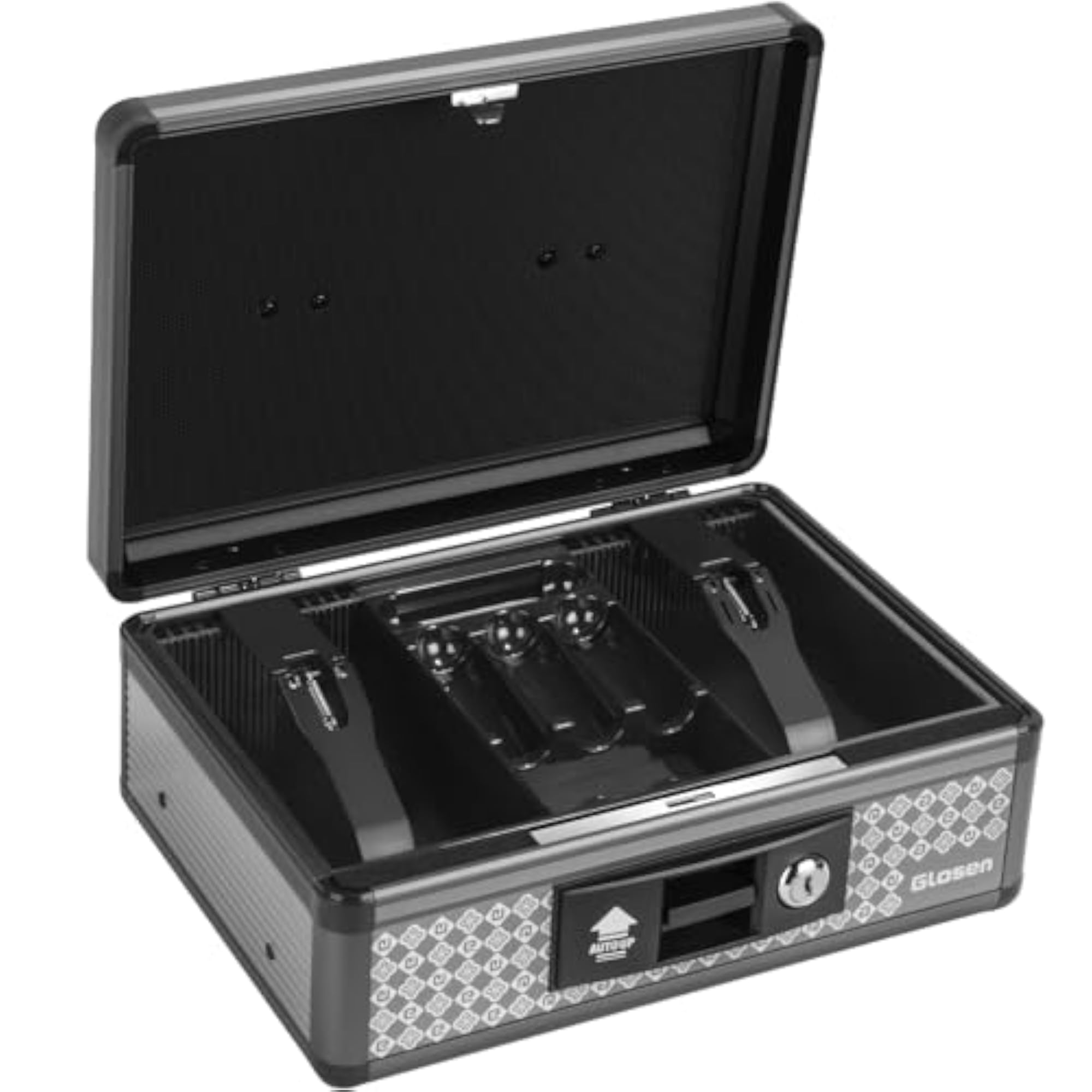 Cash Box with Key Lock Aluminium, Portable Cash Storage
