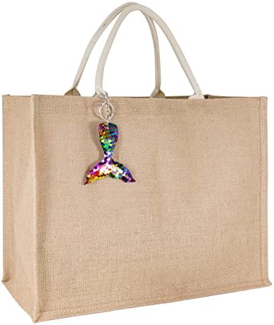 Hibala Woven Large Beach Bag Straw Bag Beach Tote Handmade Weaving Shoulder Bag Tassel Bag Handbag (Mermaid) …