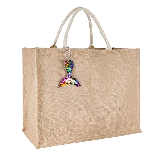 Hibala Woven Large Beach Bag Straw Bag Beach Tote Handmade Weaving Shoulder Bag Tassel Bag Handbag (Mermaid) … #TOP2