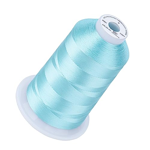 Image of Simthread Embroidery Machine Thread 5000M 40WT Polyester, Summer Sky S052 | 5000M 40WT polyester thread feeds smoothly for home or commercial embroidery projects.