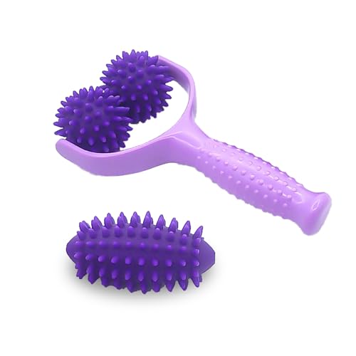 Massageroller Beine Massageroller Rücken Verfügt Über Einen Griff, Ist Austauschbar Und Wird Mit Drei Stachelkugeln Geliefert. Geeignet Für Die Anwendung An Beinen, Füßen, Schultern, Rücken, Armen Und