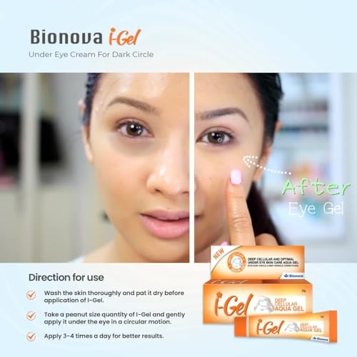 Image of Bionova I GEL Under Eye Cream Deep Cellular and Optimal Under Eye Skin Care Aqua Gel With No Harmfull Chemicals For Removing Dark Circles Healthy Eyes Eye Bags 25 gms
