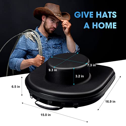Mosla Hat Box Travel Fedora Case Universal Size Hat Carrier,Sleek Hat Storage Case Easily Straps To Suitcase Or Carried On Shoulders,Travelling Hat Boxes Gift Idea For Men Black #TOP4
