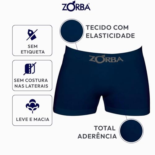 Kit 5 Cuecas Boxer 781 Sem Costura + 3 Pares de Meias