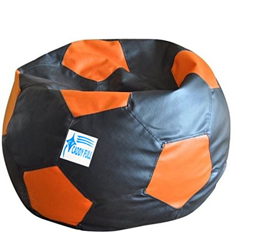 XL Football Bean Bag Without Beans (Black and Orange)-image-31