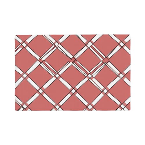 Set de table imitation lin rose motif treillis chic pour une table de cuisine propre