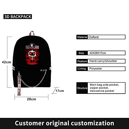 Cult Of The Lamb Merch Women Men Multipurpose Bag Cosplay Backpack Casual Fashion Daypack (Suit 2)2