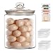 1 Gallon Clear Round Big Capacity Airtight Glass Storage Jar with Leak Proof Rubber Gasket Lid,Household Multifunctional Storage Container for Preserving Dry Food, Cookies, Candies, Snacks and More