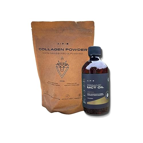 APE Nutrition Bulletproof Bundle - 100% Grass-Fed Collagen Powder & Organic C8 & C10 MCT Oil (Pack), Focus & Energy, Enhance Skin Hair & Nails, Ancestral Supplement UK, No Fillers or GMOs